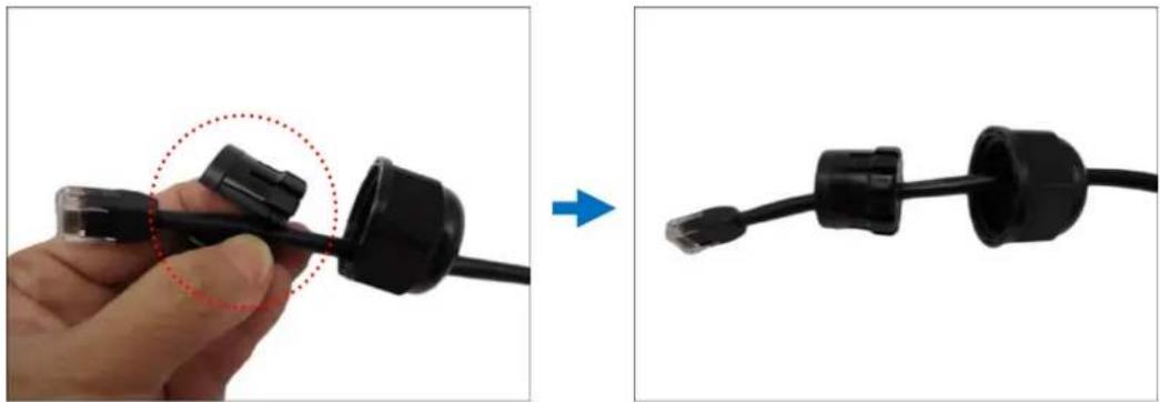 ACTi I910 - Insert the clamping nut through the Ethernet cable. - 2