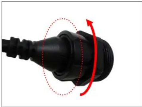ACTi I910 - Insert the clamping nut through the Ethernet cable. - 4