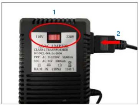 110V 220V HVAC ADAPTOR CLASS 2 TRANSFORMER MODEL:66A 24-3000 PRT: AC 110/220V 50/60Hz SDC: AC 24V 3800mA MADE IN CHINA 1340 S 2