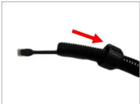 ACTi I910 - Insert the Ethernet cable through the flexible conduit. Then insert the clamping nut through the flexible conduit. - 1