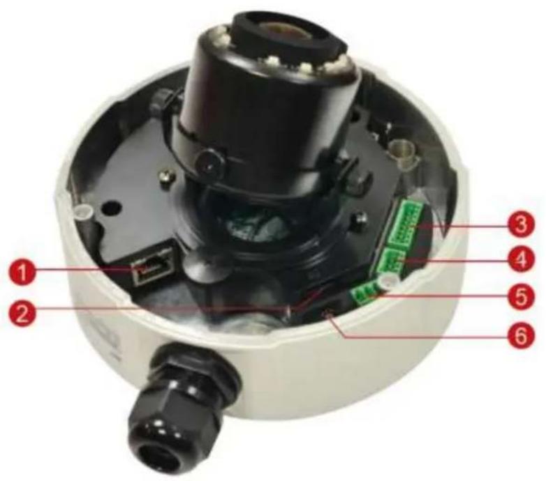 Labeled diagram of a mechanical device showing internal components and parts numbered 1 to 6