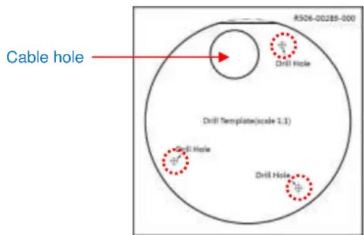Cable hole RS06-00285-000 Drill Hole Drill Template(scale 1.1) Drill Hole Drill Hole