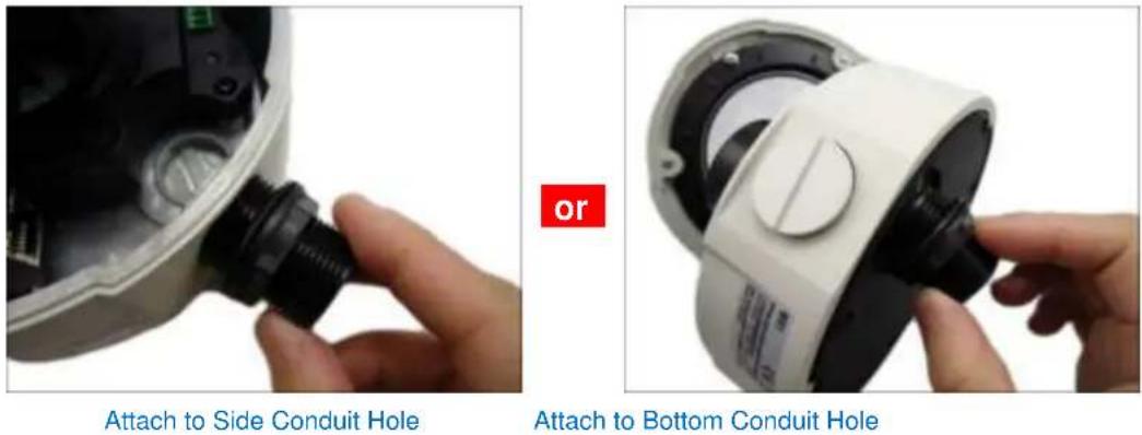 Attach to Side Conduit Hole or Attach to Bottom Conduit Hole