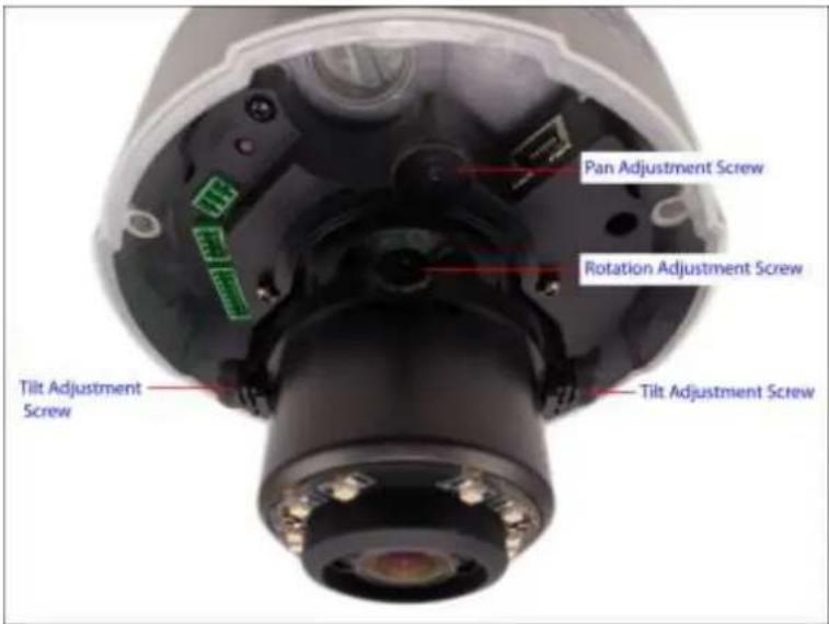 Pan Adjustment Screw Rotation Adjustment Screw Tilt Adjustment Screw Tilt Adjustment Screw