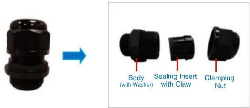 Body (with Washer) Sealing Insert with Claw Clamping Nut