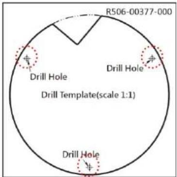 R506-00377-000 Drill Hole Drill Hole Drill Template(scale 1:1) Drill Hole