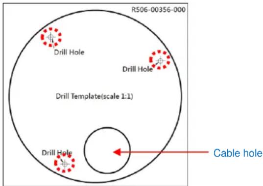 R506-00356-000 Drill Hole Drill Hole Drill Template(scale 1:1) Drill Hole Cable hole