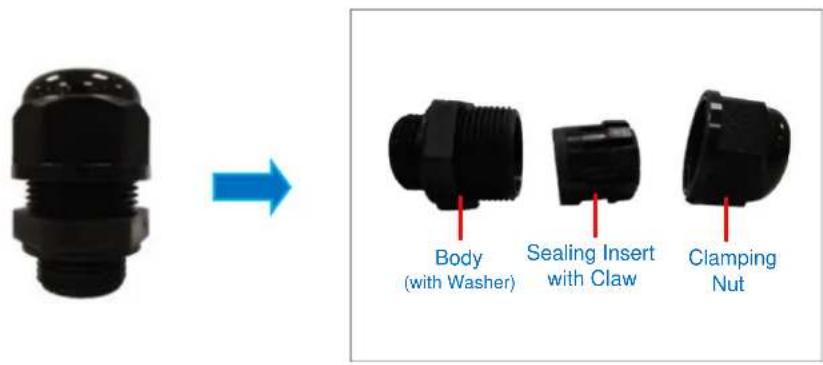 Body (with Washer) Sealing Insert with Claw Clamping Nut