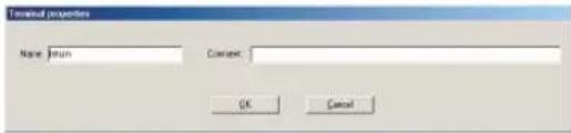 Terminal properties Name: Jorun Contact: OK Cancel