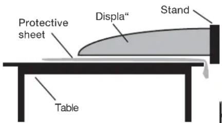 Protective sheet Displa" Stand Table