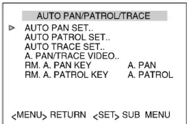 JVC TK-C685WPE - Select [AUTO PAN SET..] and press the [SET] button - 1