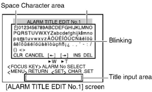 JVC TK-C685WPE - Move cursor (▷) to [ALARM TITLE EDIT..] and press the [SET] button - 2