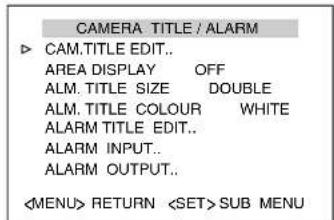 JVC TK-C685WPE - Check that the cursor (▷) is at [CAM.TITLE EDIT..] and press the [SET] button - 1