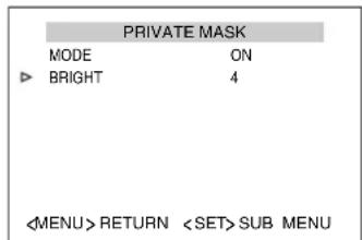 JVC TK-C685WPE - Select [BRIGHT] at the [PRIVATE MASK] screen - 1