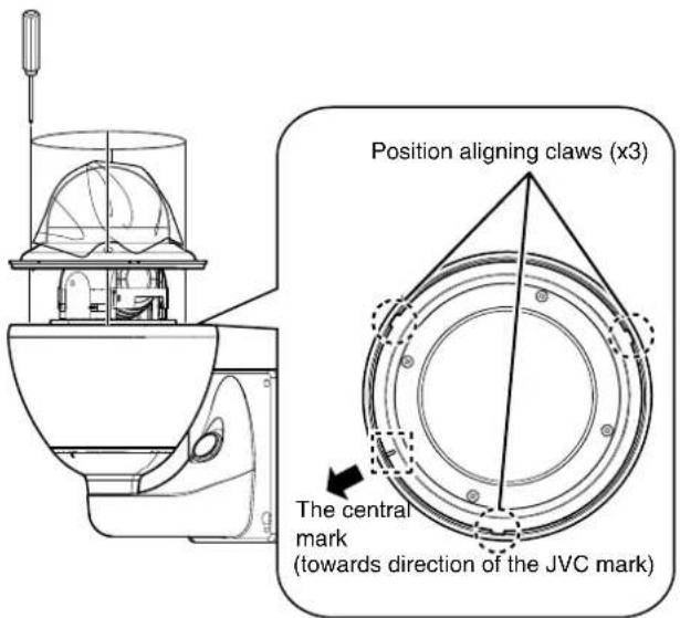 JVC TK-C685WPE - 3Mount the dome cover to the camera - 1