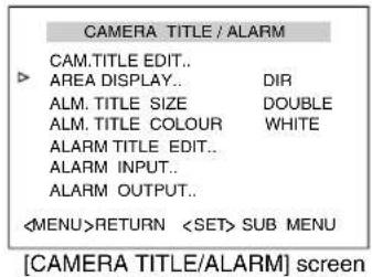 JVC TK-C685WPE - Move the cursor (▷) to [AREA DISPLAY], shift the [PAN/TILT] lever to the left and right to select "DIR", and press the [SET] button - 1