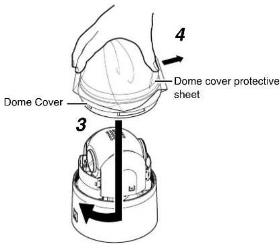 JVC TK-C685WPE - 4Remove the dome cover protective sheet - 1