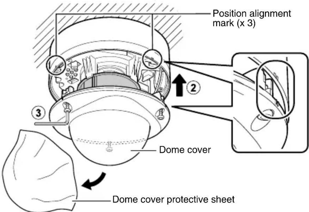 JVC TK-C2201WPUA - Mount the dome cover - 1