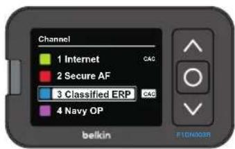 Channel 1 Internet C40 2 Secure AF 3 Classified ERP C40 4 Navy OP belkin F10A028B