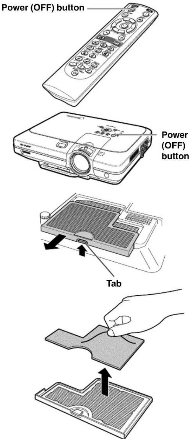 SHARP PG-C45S - Cleaning and replacing the bottom air filter - 2