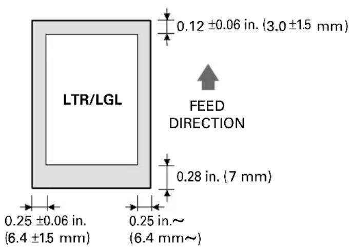 LTR/LGL 0.12 ±0.06 in. (3.0 ±1.5 mm) FEED DIRECTION 0.28 in. (7 mm) 0.25 ±0.06 in. (6.4 ±1.5 mm) 0.25 in.~ (6.4 mm~)