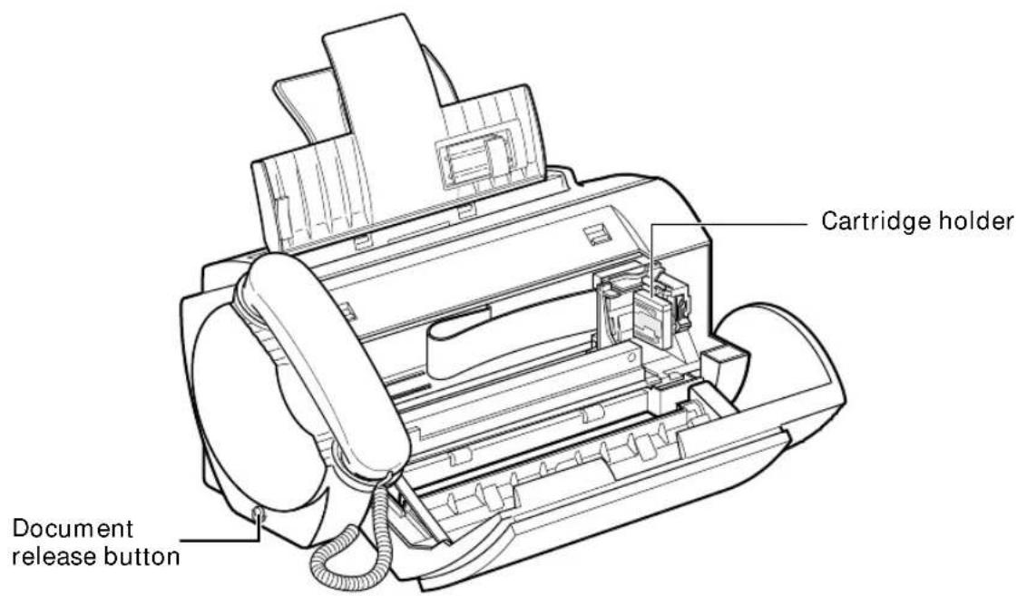Document release button Cartridge holder