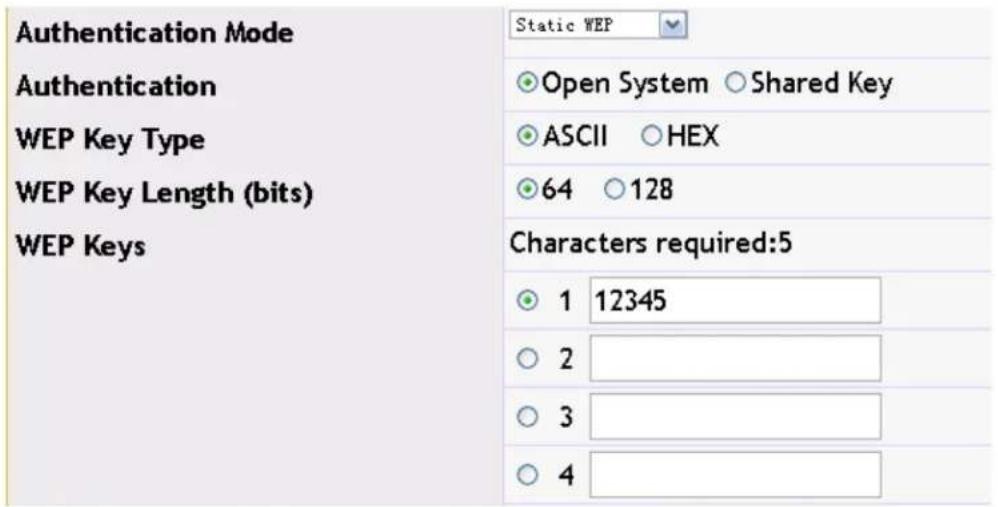 Amer WS6028 - Authentication Mode of Static WEP - 1