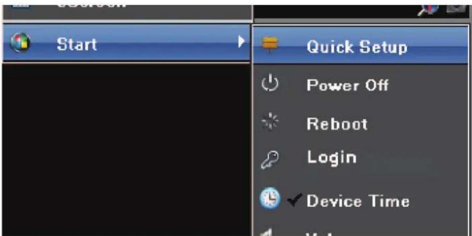 Start Quick Setup Power Off Reboot Login Device Time