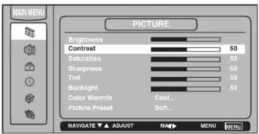 RCA L23W10 - Menus, On-screen Help, and Control Panels - 1