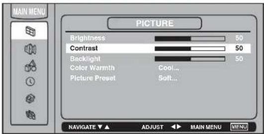 RCA L23W10 - Picture Menu - 1