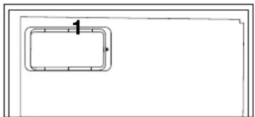 Simple line drawing of a rectangular frame with a numbered label '1' and an arrow pointing to it (no text or symbols beyond the label)