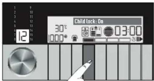 GRUNDIG GWN59650CHB - To activate the Child Lock: - 1