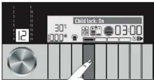 GRUNDIG GWN59650CHB - To activate the Child Lock: - 1