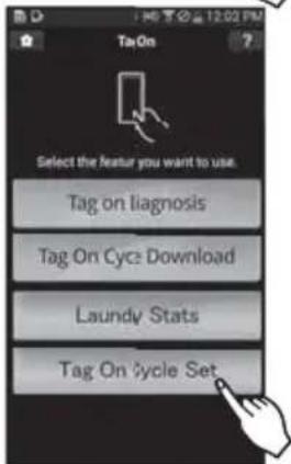Select the feature you want to use. Tag on diagnosis Tag On Cyze Download Laundry Stats Tag On Cycle Set