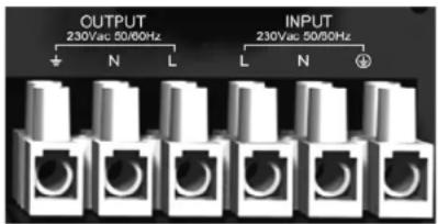 OUTPUT 230Vac 50/60Hz INPUT 230Vac 50/60Hz