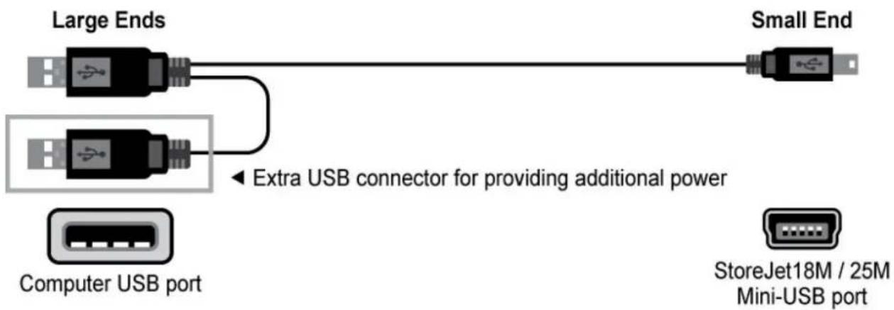 TRANSCEND StoreJet 18 mobile - Connecting to a Computer - 1