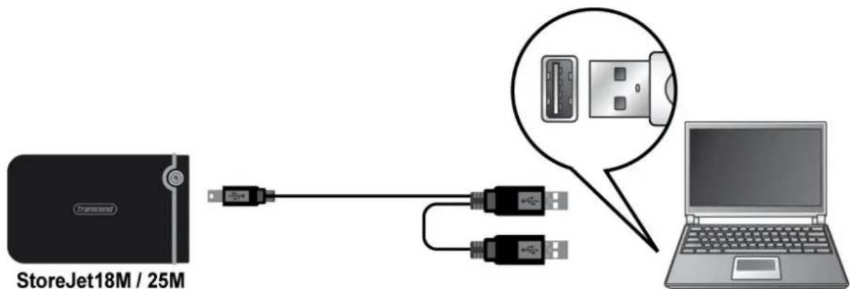 TRANSCEND StoreJet 18 mobile - Connecting to a Computer - 2