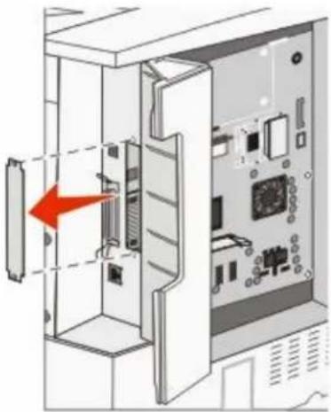LEXMARK X862dte 4 - Installing an internal print server or port interface card - 2