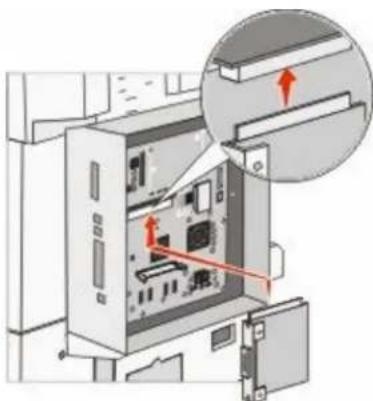 LEXMARK X862dte 4 - Installing an internal print server or port interface card - 3
