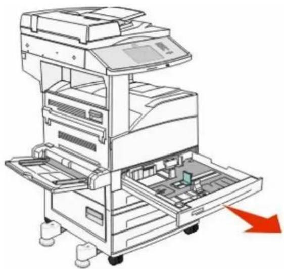 LEXMARK X862dte 4 - Loading the standard or optional 500-sheet trays - 1
