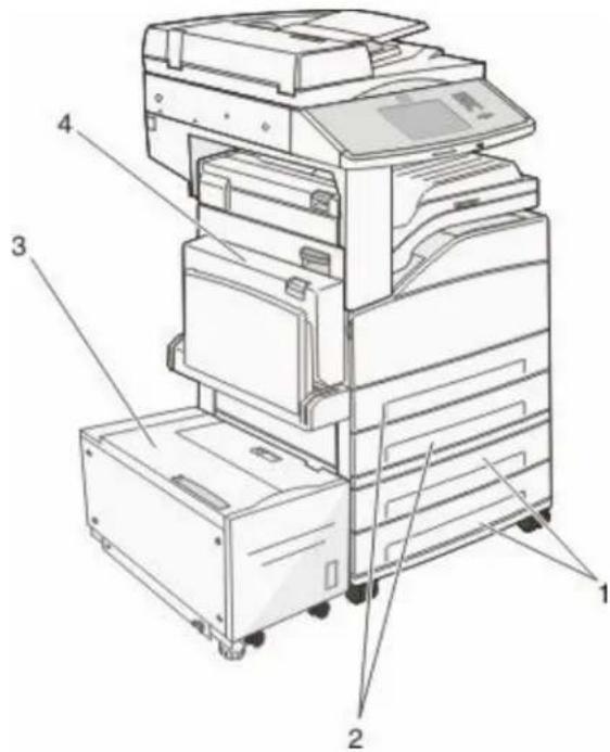 LEXMARK X862dte 4 - Installing optional trays - 3