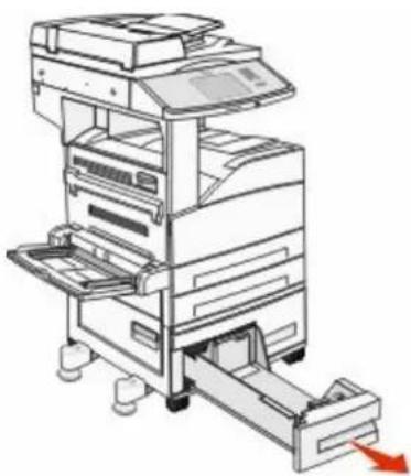 LEXMARK X862dte 4 - Loading the 2,000-sheet dual input trays - 1