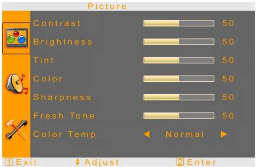 Planar PLL1920M - Picture Menu - 1