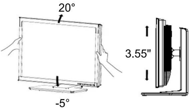 Planar PX2411W - Tilt Adjustment - 1