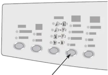 Diagram showing control panel with four labeled buttons and a pointer pointing to the second button