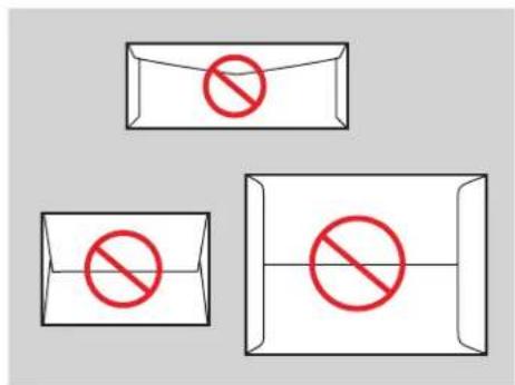 Diagram showing three labeled envelopes with red prohibition symbols, indicating no restrictions or exclusion.