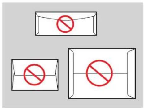 Diagram showing three labeled envelopes with a red prohibition symbol, likely indicating no restrictions or prohibition.
