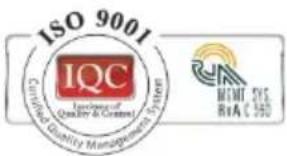 ISO 9001 IQC Institute of Quality & Control MNTS VSG. RVA C 350