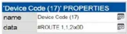 'Device Code (17)' PROPERTIES name Device Code (17) data #ROUTE 1,1,2x00