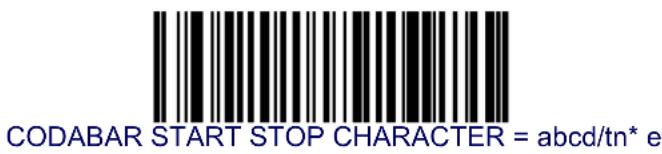 DATALOGIC Magellan 8303 - Codabar Start Stop Character Set — continued - 1